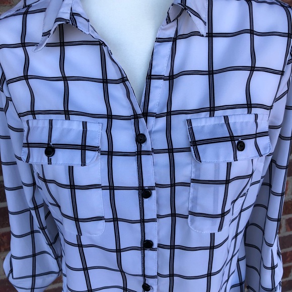 Rebecca Malone Black And White Button Top Sz Small - Picture 4 of 7